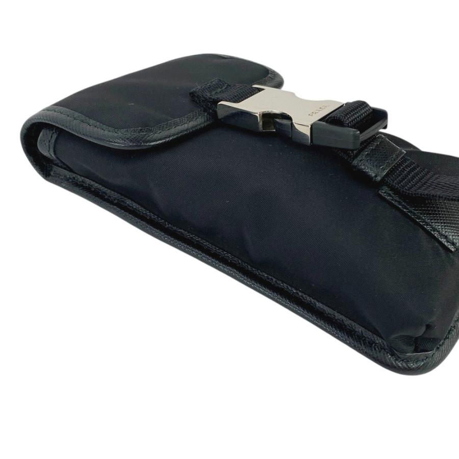 ■新同■　プラダ スマホケース ポーチ バッグチャーム フック付き ナイロン ブラック 2TT064  【415180】7 |  | 02