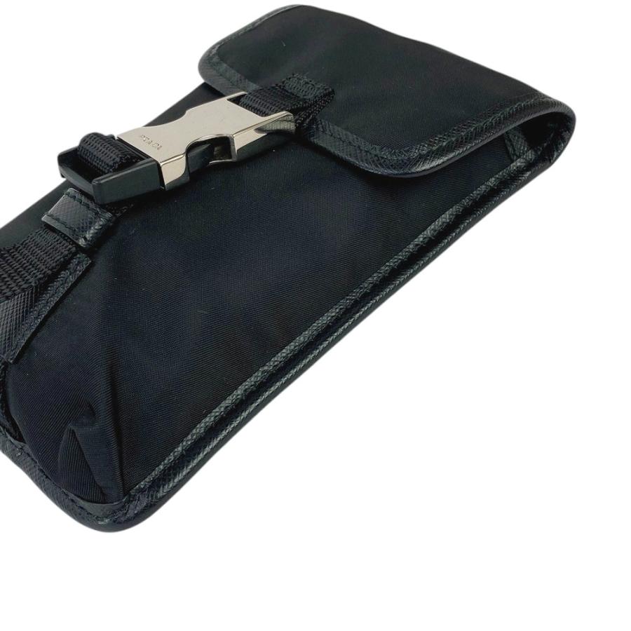 ■新同■　プラダ スマホケース ポーチ バッグチャーム フック付き ナイロン ブラック 2TT064  【415180】7 |  | 03