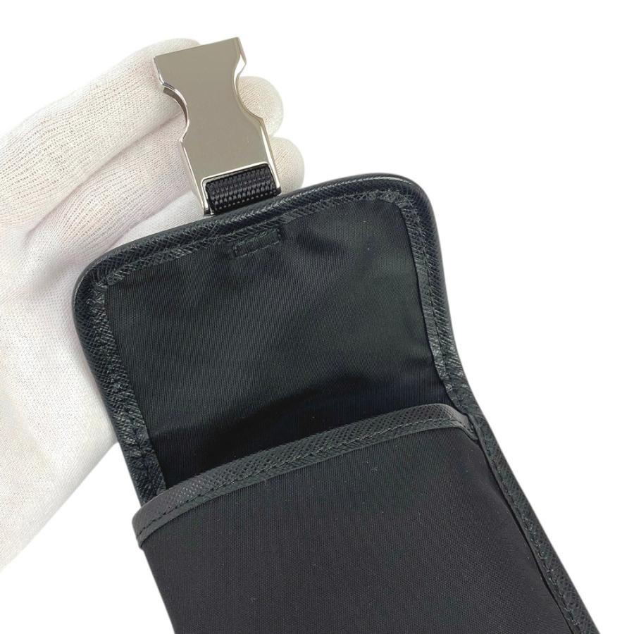 ■新同■　プラダ スマホケース ポーチ バッグチャーム フック付き ナイロン ブラック 2TT064  【415180】7 |  | 06