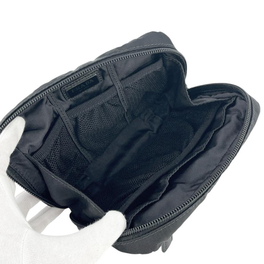 □美品□ プラダ ポーチ メイク 化粧 小物入れ メッシュ ナイロン  