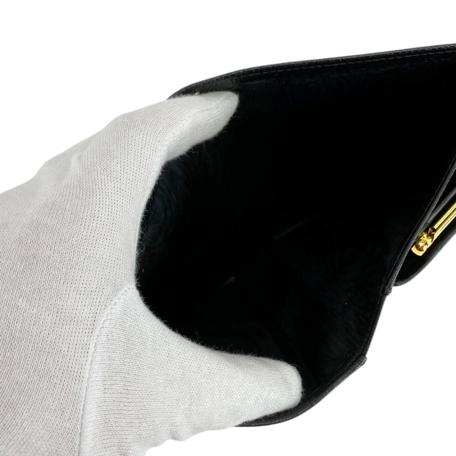 □美品□ シャネル がま口 長財布 二つ折り ウォレット キャビアスキン  