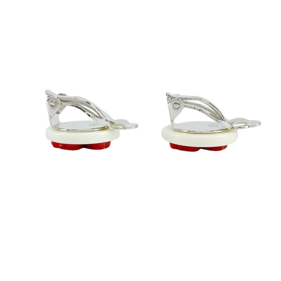 ■新同■　シャネル ココ クローバー イヤリング アクセサリー ホワイト レッド 04P 【419164】3 |  | 06