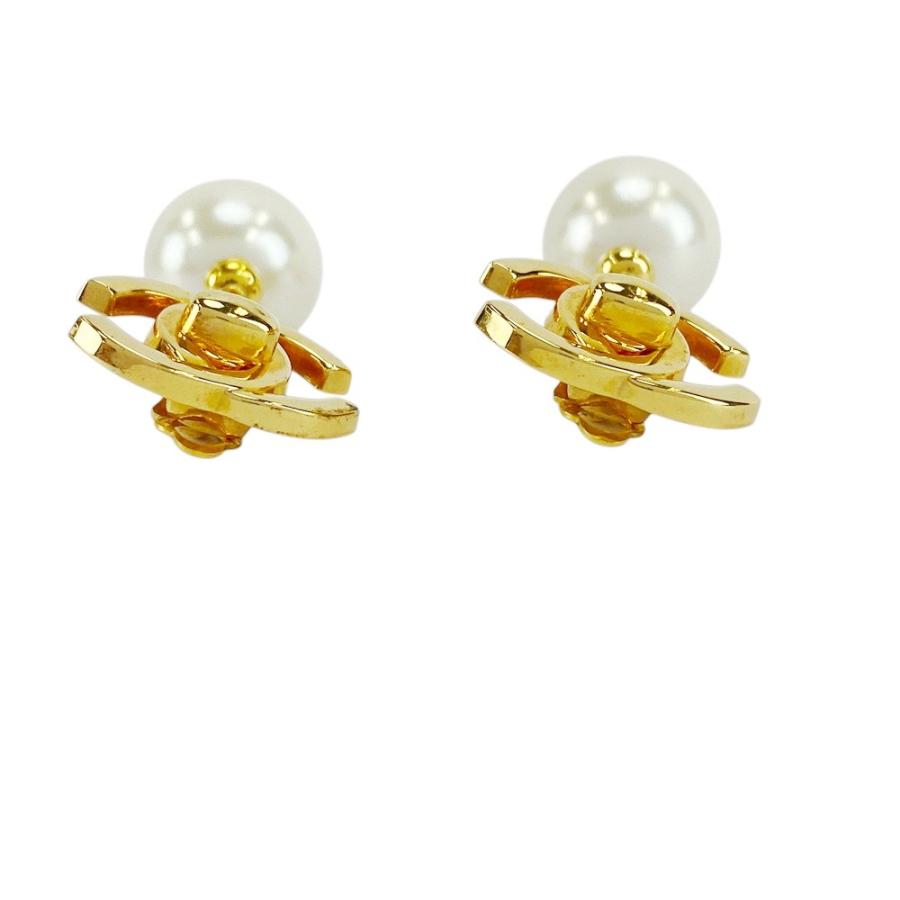 ■美品■　シャネル ココ ターンロック イヤリング アクセサリー フェイクパール GP ゴールド 96P 【419188】3 |  | 04
