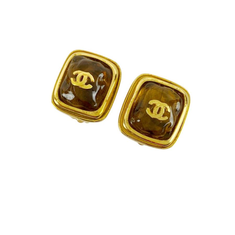 ■美品■　シャネル ココ イヤリング アクセサリー スクエア カラーストーン GP ゴールド 99A 箱 【419249】3 |  | 01