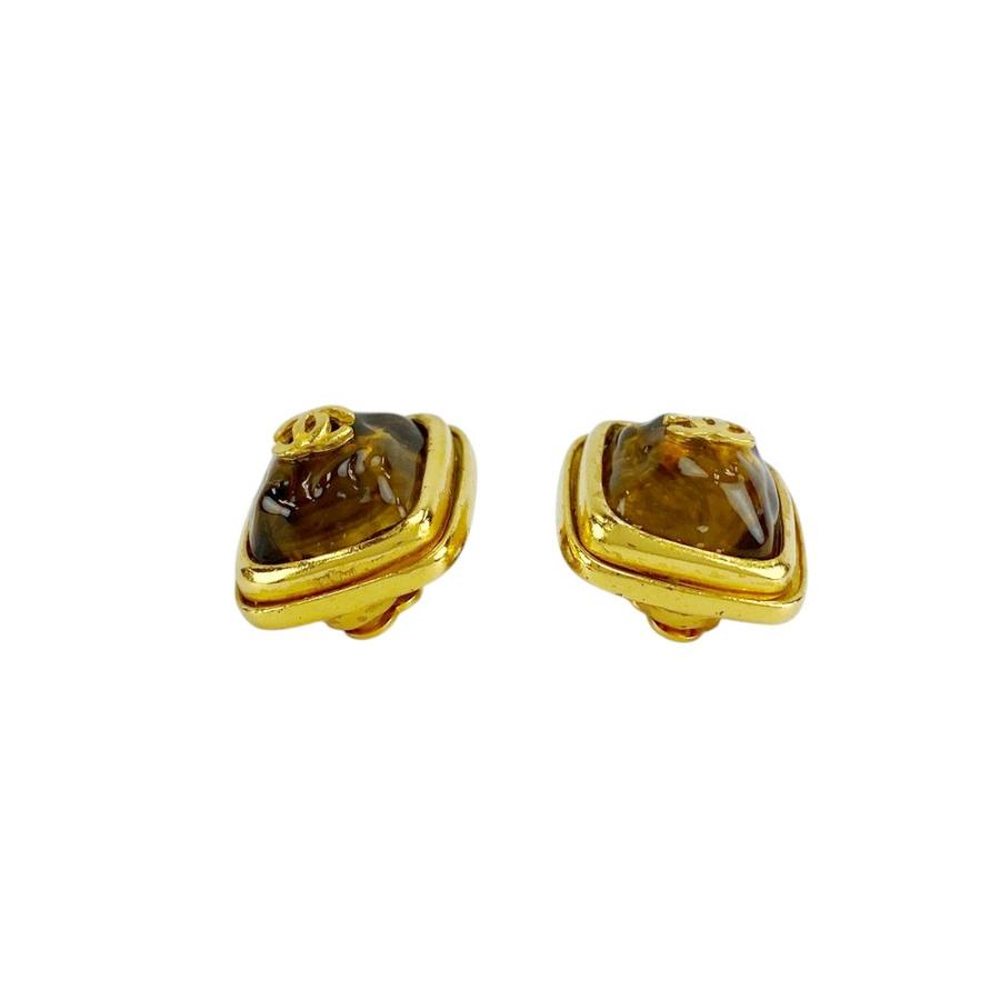 ■美品■　シャネル ココ イヤリング アクセサリー スクエア カラーストーン GP ゴールド 99A 箱 【419249】3 |  | 03