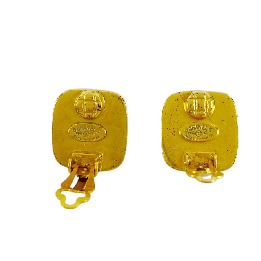 ■美品■　シャネル ココ イヤリング アクセサリー スクエア カラーストーン GP ゴールド 99A 箱 【419249】3 |  | 07