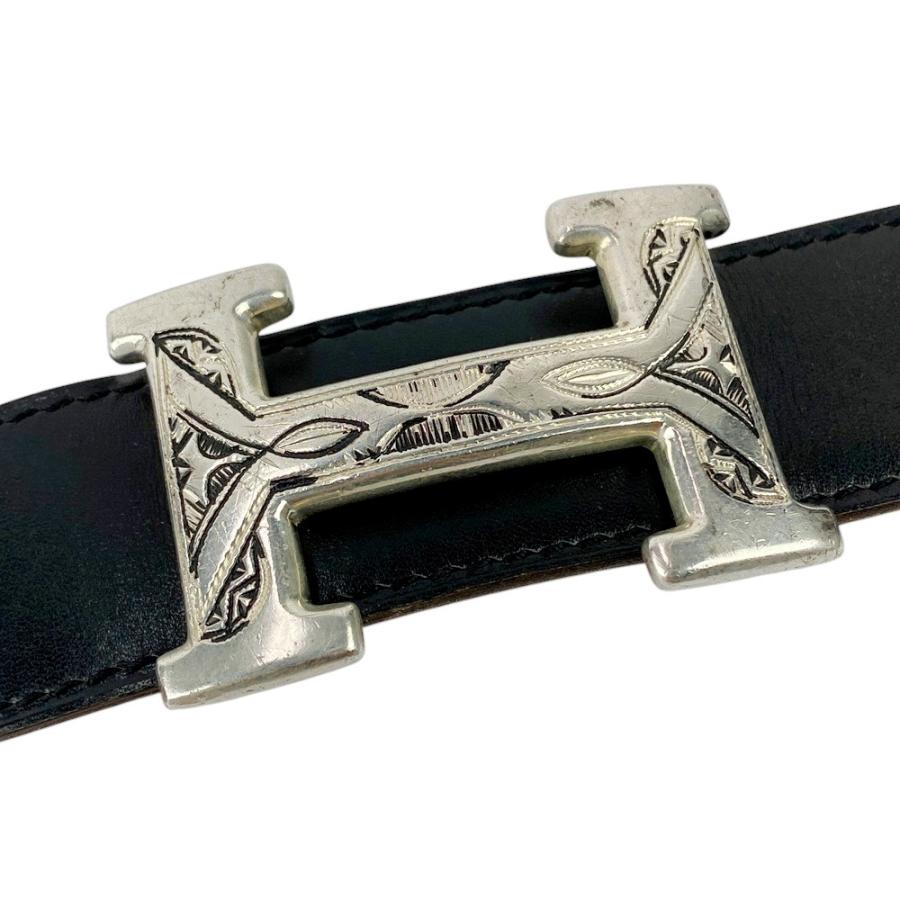 ■中古■　エルメス トゥアレグ ベルト ビジネス レザー SS シルバー ブラック オレンジ □H刻 #70 【419591】5 |  | 07