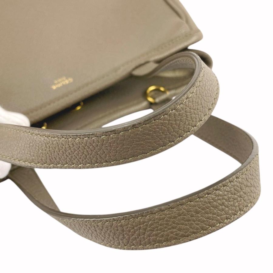 セリーヌ スモール フォールド カバ レザー 2WAYハンドバッグ グレージュ セリーヌ スモール フォールドカバ レザー 2WAYハンドバッグ