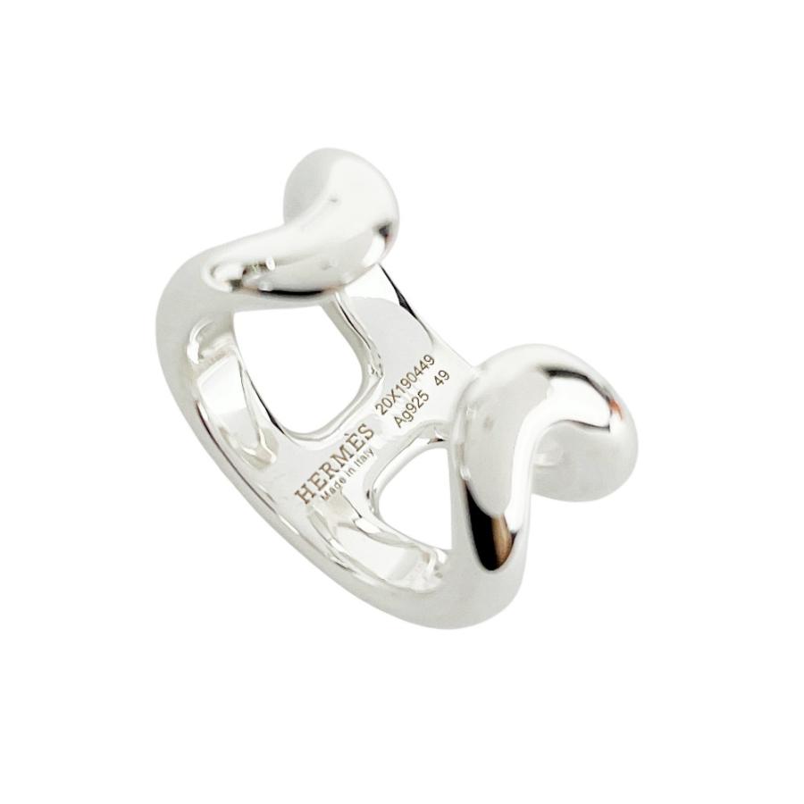 ■新同■磨き済■　エルメス オスモズ リング H ロゴ 指輪 アクセサリー シルバー SV925 #49 箱 【421617】8 |  | 04