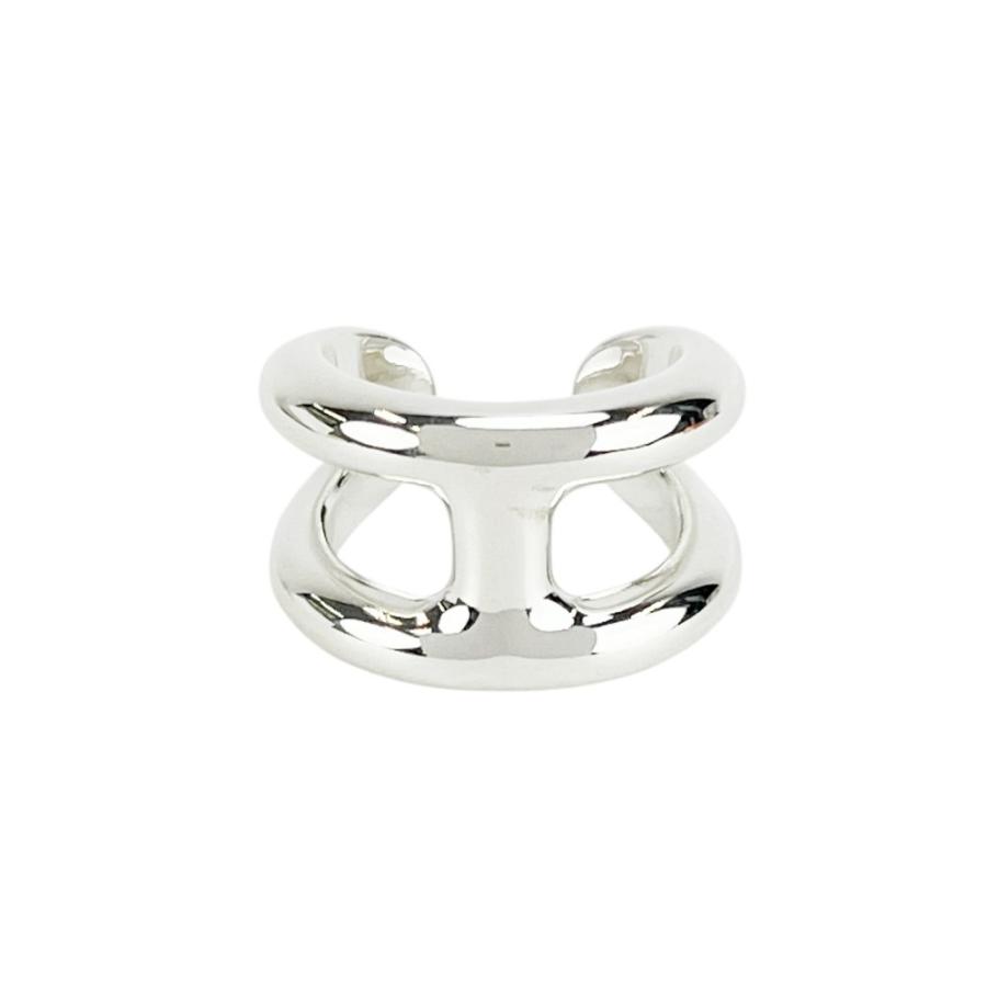 ■新同■磨き済■　エルメス オスモズ リング H ロゴ 指輪 アクセサリー シルバー SV925 #49 箱 【421617】8 |  | 05