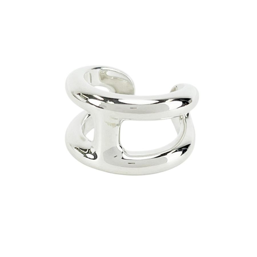 ■新同■磨き済■　エルメス オスモズ リング H ロゴ 指輪 アクセサリー シルバー SV925 #49 箱 【421617】8 |  | 06