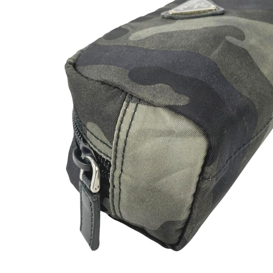 ■美品■　プラダ ポーチ 化粧ポーチ テスート ナイロン 迷彩 カモフラ グリーン系 h31463g【422201】8 |  | 02