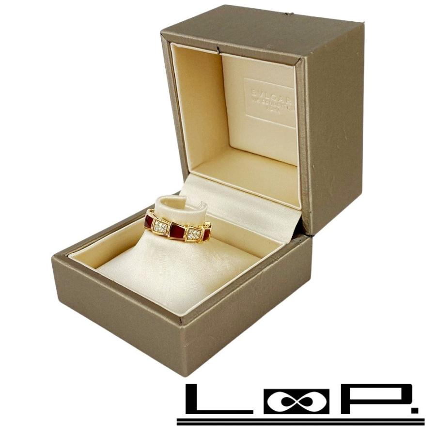 ■新同■　ブルガリ セルペンティ ヴァイパー リング 指輪 アクセサリー ピンクゴールド レッド PD K18 PG750 6.5g #54 箱 【422230】5 | 