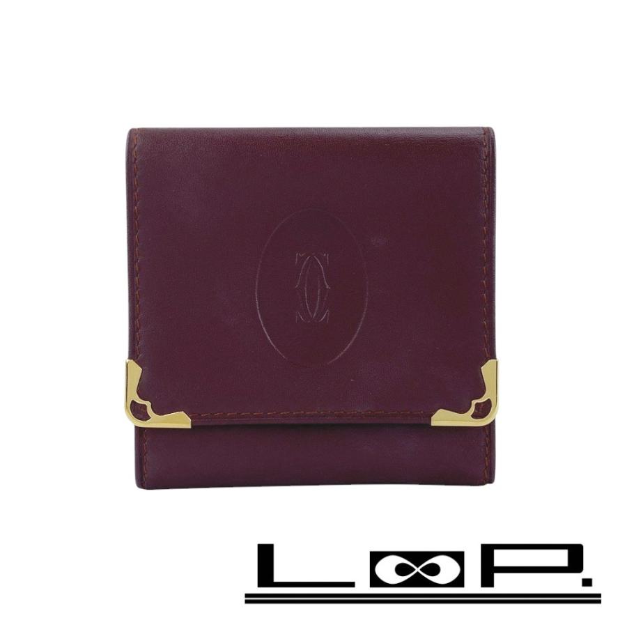 ■中古■　カルティエ マスト コインケース 財布 小銭入れ レザー ボルドー 箱 【422232】5 | 