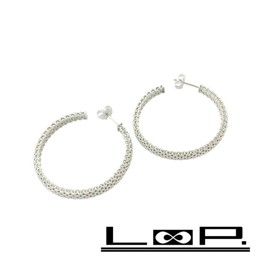 ■新同■磨き済■　ティファニー メッシュ フープ ピアス アクセサリー シルバー SV 925 【422706】5 | 