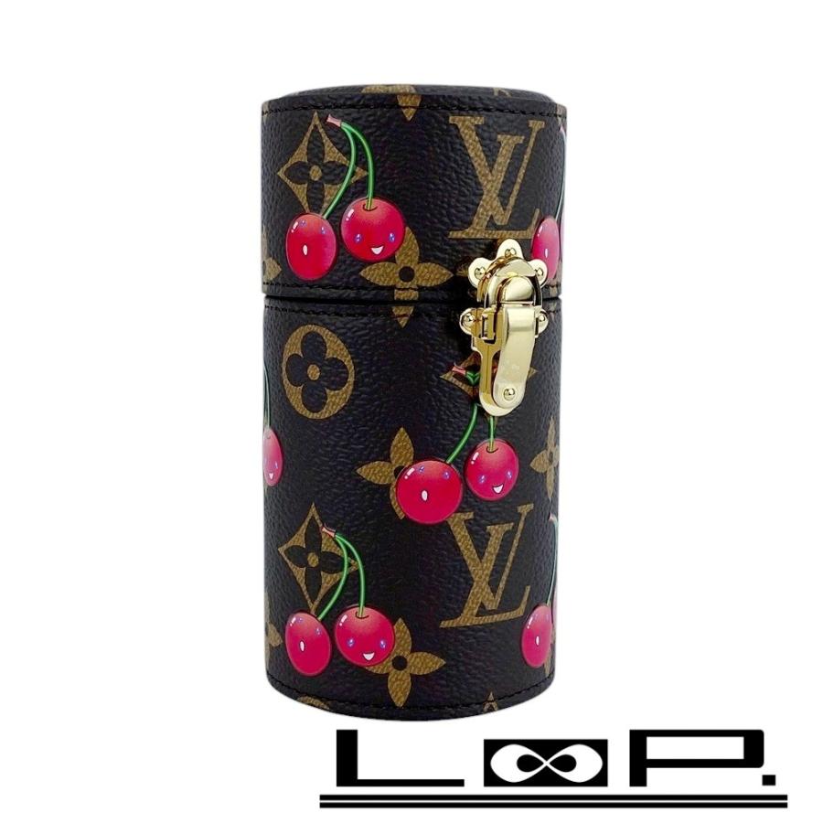 ■新品■IC■　ルイヴィトン 村上隆 コラボ トラベルケース ポーチ チェリー 100ml モノグラム ブラウン ゴールド LS0806 箱 【423369】5 | 