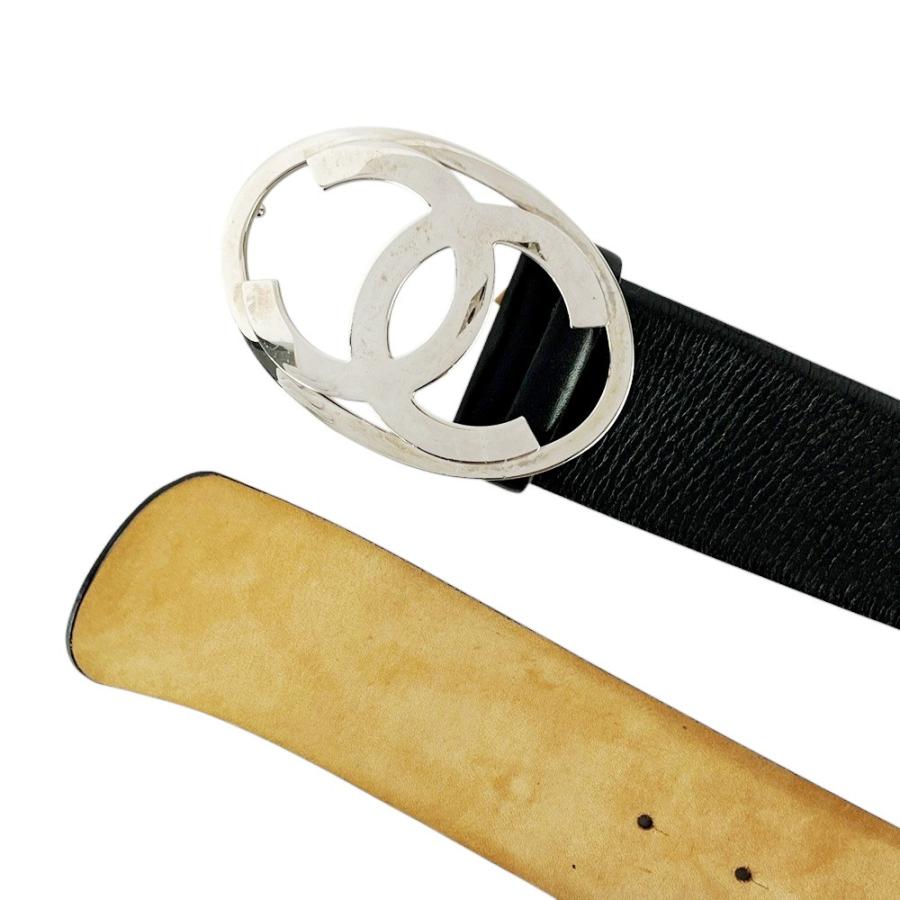 ■中古■　シャネル ベルト ココ ファッション レザー SS ブラック シルバー 06A #80 【423604】5 |  | 02