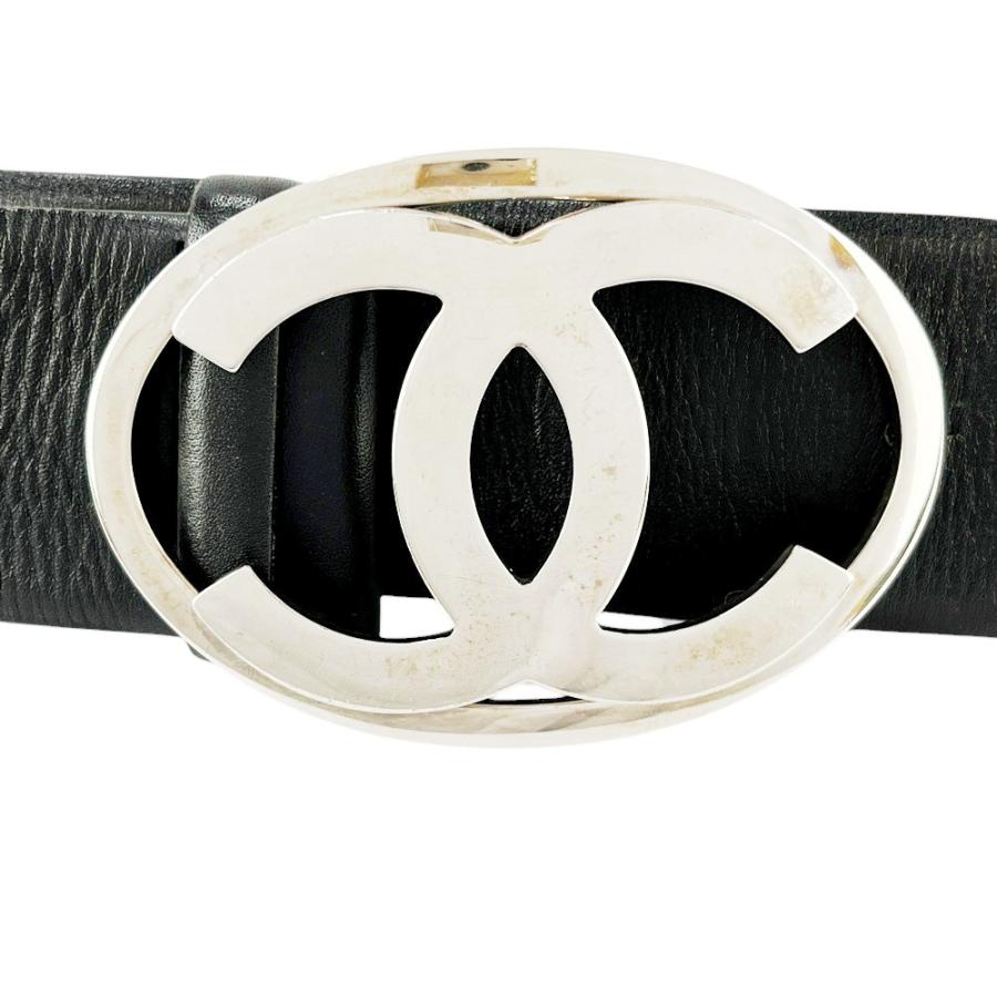 ■中古■　シャネル ベルト ココ ファッション レザー SS ブラック シルバー 06A #80 【423604】5 |  | 06