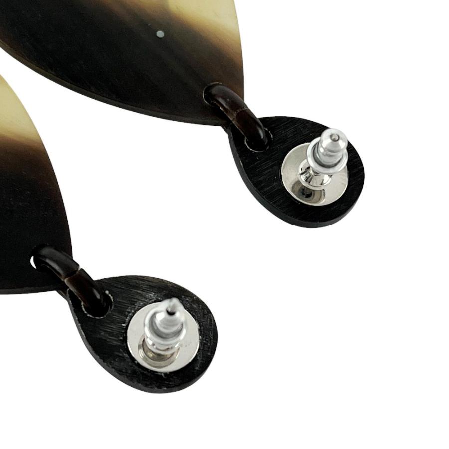 ■美品■　エルメス ドロップモチーフ ピアス アクセサリー バッファローホーン メタル ブラウン マルチカラー 箱 【424885】7 |  | 04