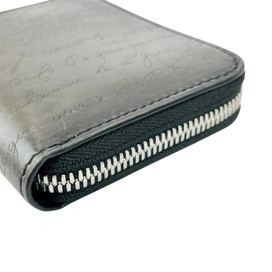 美品 Berluti カリグラフィ ケース 小銭入れ カーフレザー グレー □美品□ ベルルッティ カリグラフィ コインケース 小銭入れ 財布