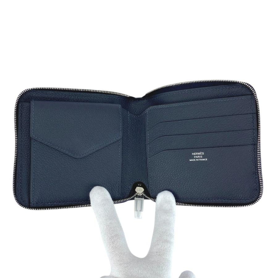 ■新同■　エルメス ジップアンゴー 2 ケース  財布 エバーカラー ブルーニュイ ネイビー U刻 箱 【428234】5 □新同□ エルメス ジップアンゴー 2 コインケース 財布 エバーカラー