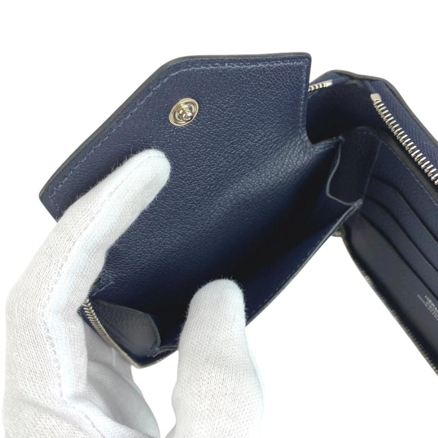 ■新同■　エルメス ジップアンゴー 2 ケース  財布 エバーカラー ブルーニュイ ネイビー U刻 箱 【428234】5 □新同□ エルメス ジップアンゴー 2 コインケース 財布 エバーカラー