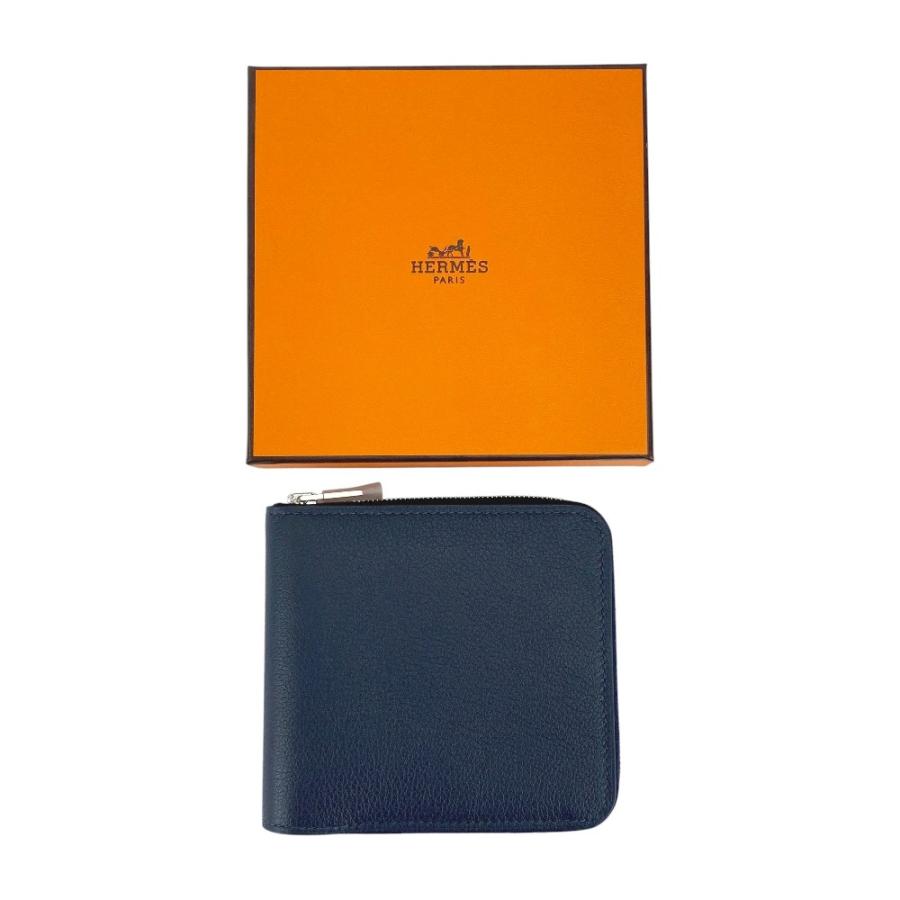 ■新同■　エルメス ジップアンゴー 2 ケース  財布 エバーカラー ブルーニュイ ネイビー U刻 箱 【428234】5 □新同□ エルメス ジップアンゴー 2 コインケース 財布 エバーカラー