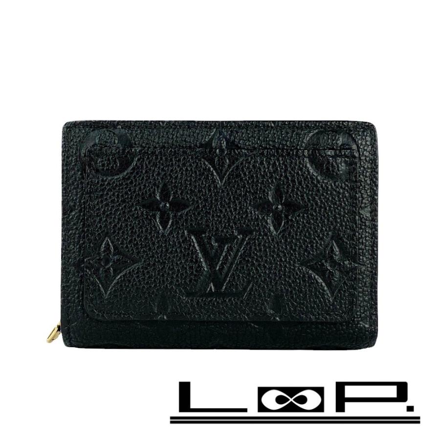 【美品】ルイヴィトン モノグラム アンプラント クレア 2つ折り財布 ブラック ルイ ヴィトン Louis Vuitton 二つ折り財布 ポルトフォイユクレア