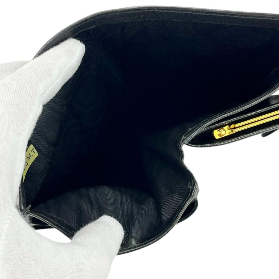 □中古□ シャネル がま口 長財布 二つ折り ウォレット ラムスキン  