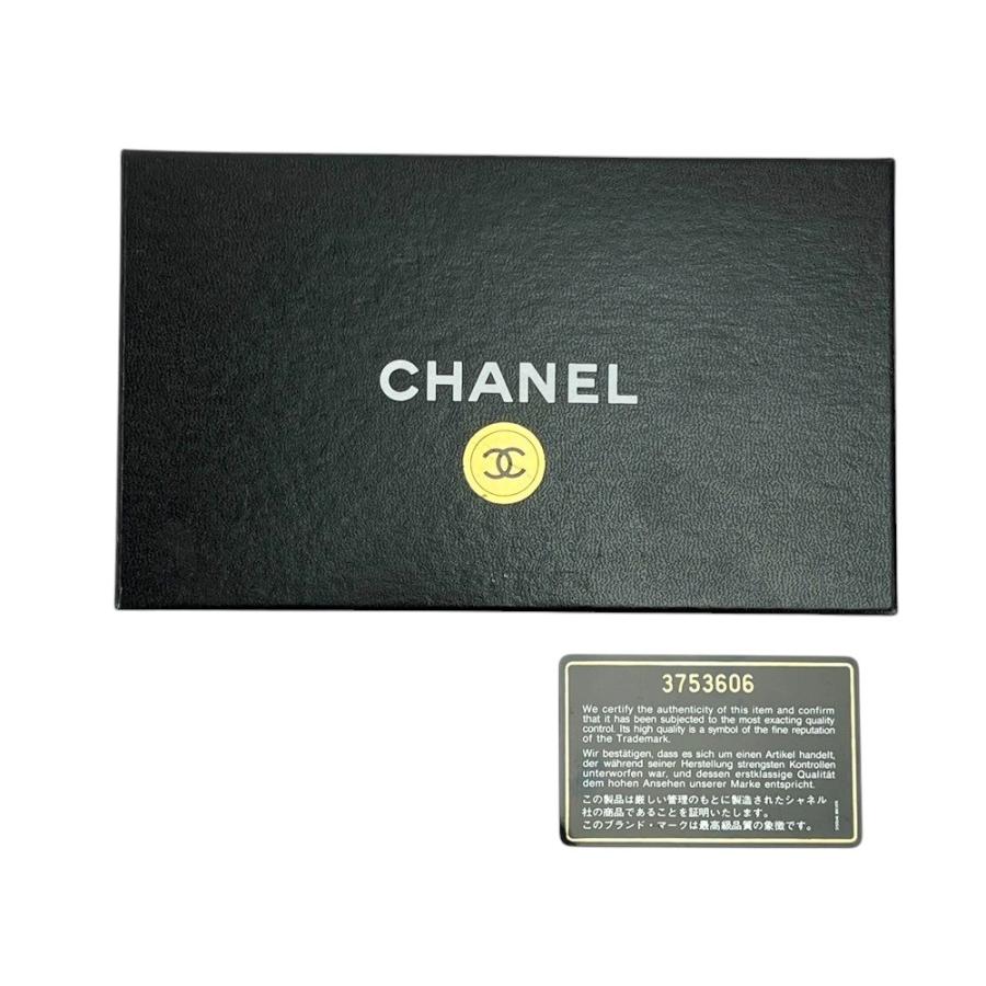 □中古□ シャネル がま口 長財布 二つ折り ウォレット ラムスキン  