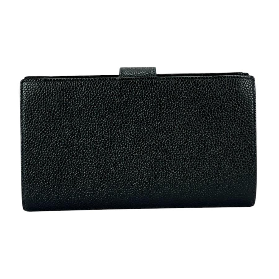 □中古□ シャネル がま口 長財布 二つ折り ウォレット キャビアスキン  