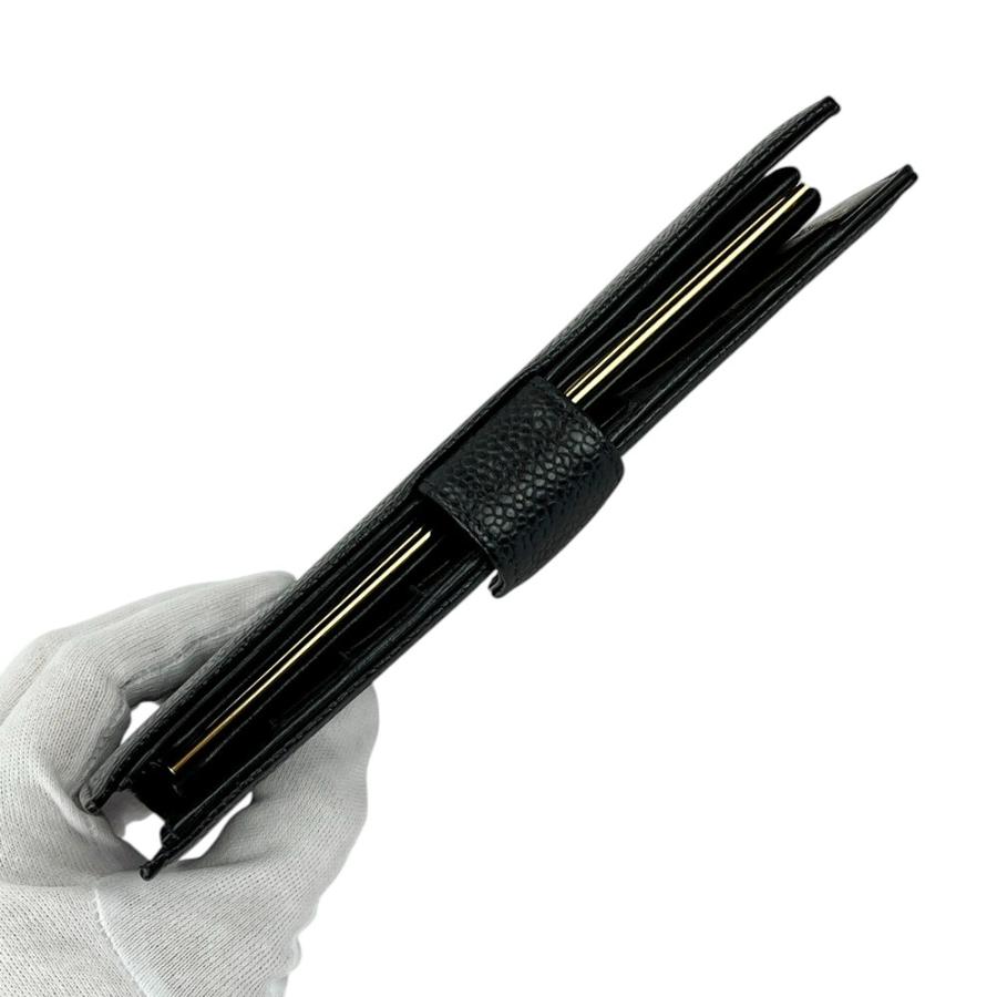 □中古□ シャネル がま口 長財布 二つ折り ウォレット キャビアスキン  