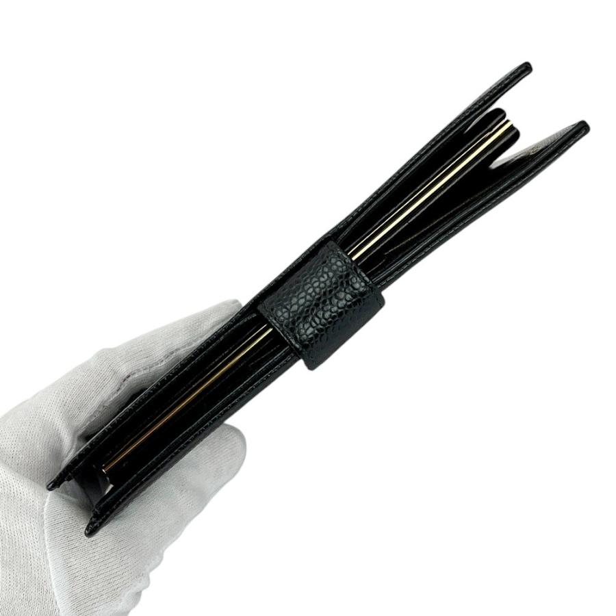 □美品□ シャネル がま口 長財布 二つ折り ウォレット キャビアスキン  