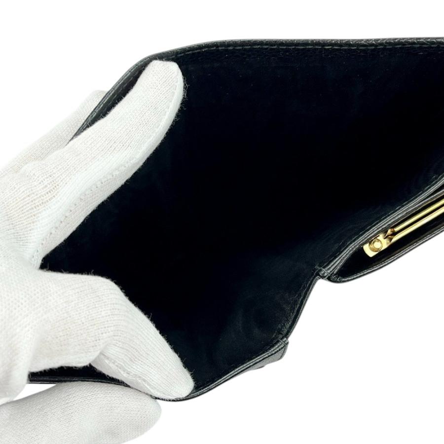 □美品□ シャネル がま口 長財布 二つ折り ウォレット キャビアスキン  