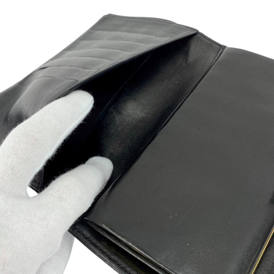 □中古□ シャネル がま口 長財布 二つ折り ウォレット キャビアスキン  