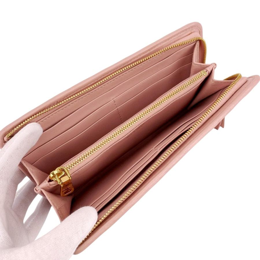□美品□ ミュウミュウ ラウンドジップ 長財布 ウォレット マテラッセ  