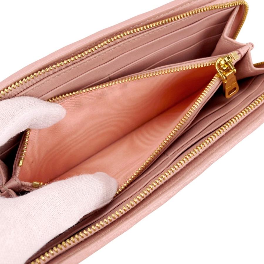 □美品□ ミュウミュウ ラウンドジップ 長財布 ウォレット マテラッセ