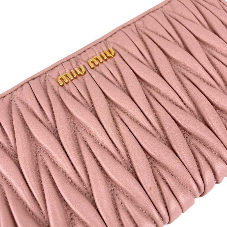 □美品□ ミュウミュウ ラウンドジップ 長財布 ウォレット マテラッセ  