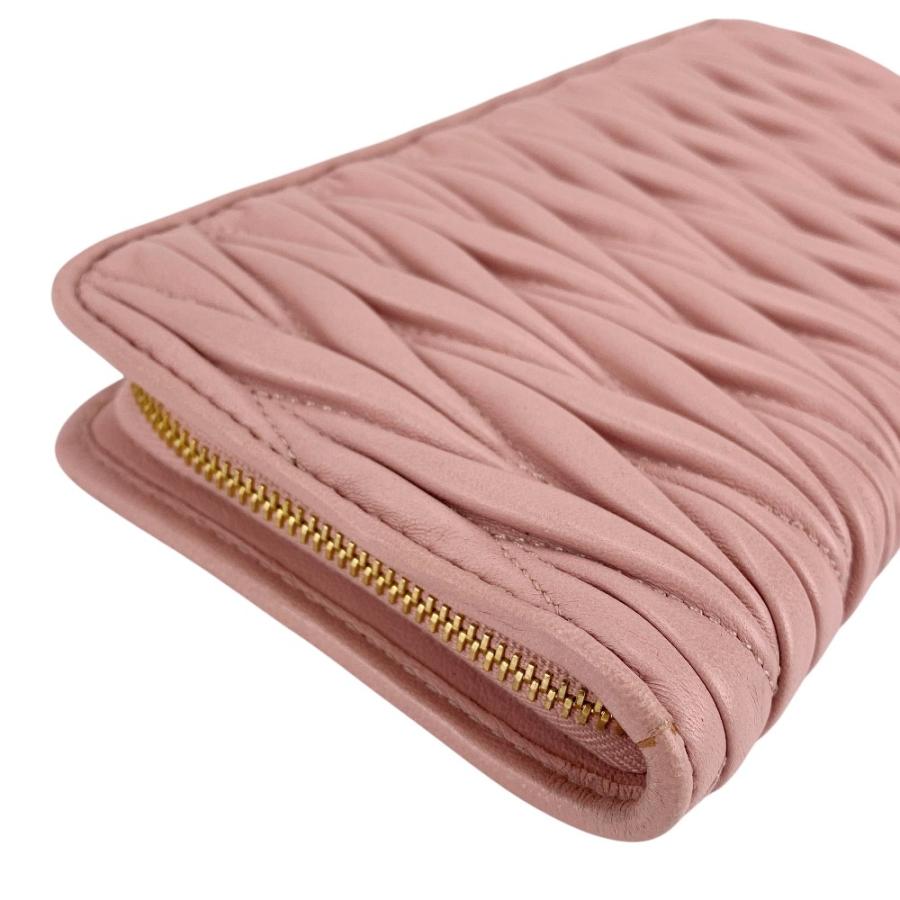 □美品□ ミュウミュウ ラウンドジップ 長財布 ウォレット マテラッセ