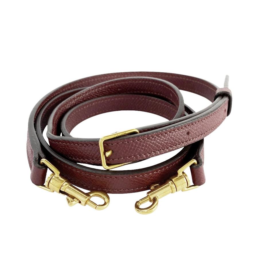 ■美品■　セリーヌ ベルトバックル ナノ ハンドバッグ ショルダー 2WAY レザー ボルドー バーガンディ  【430725】7 □美品□ セリーヌ ベルトバックル ナノ ハンドバッグ ショルダー 2WAY