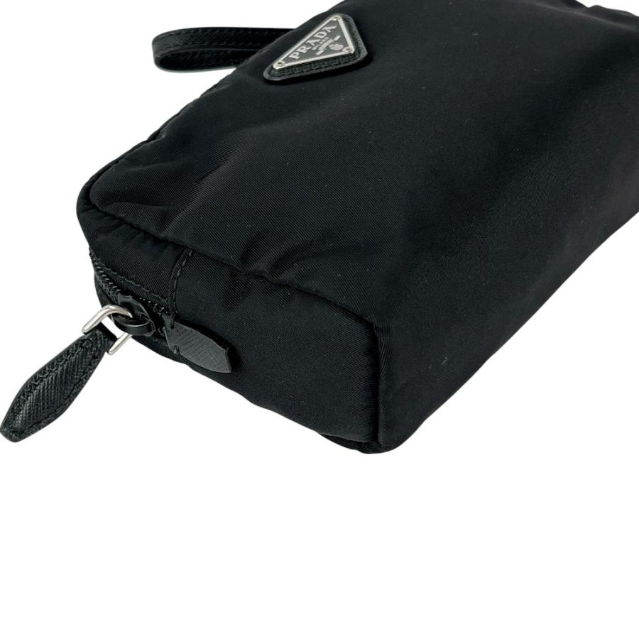 ■美品■　プラダ トライアングルロゴ ポーチ 小物入れ 化粧ポーチ ナイロン ブラック 1NE021【432385】9 |  | 02