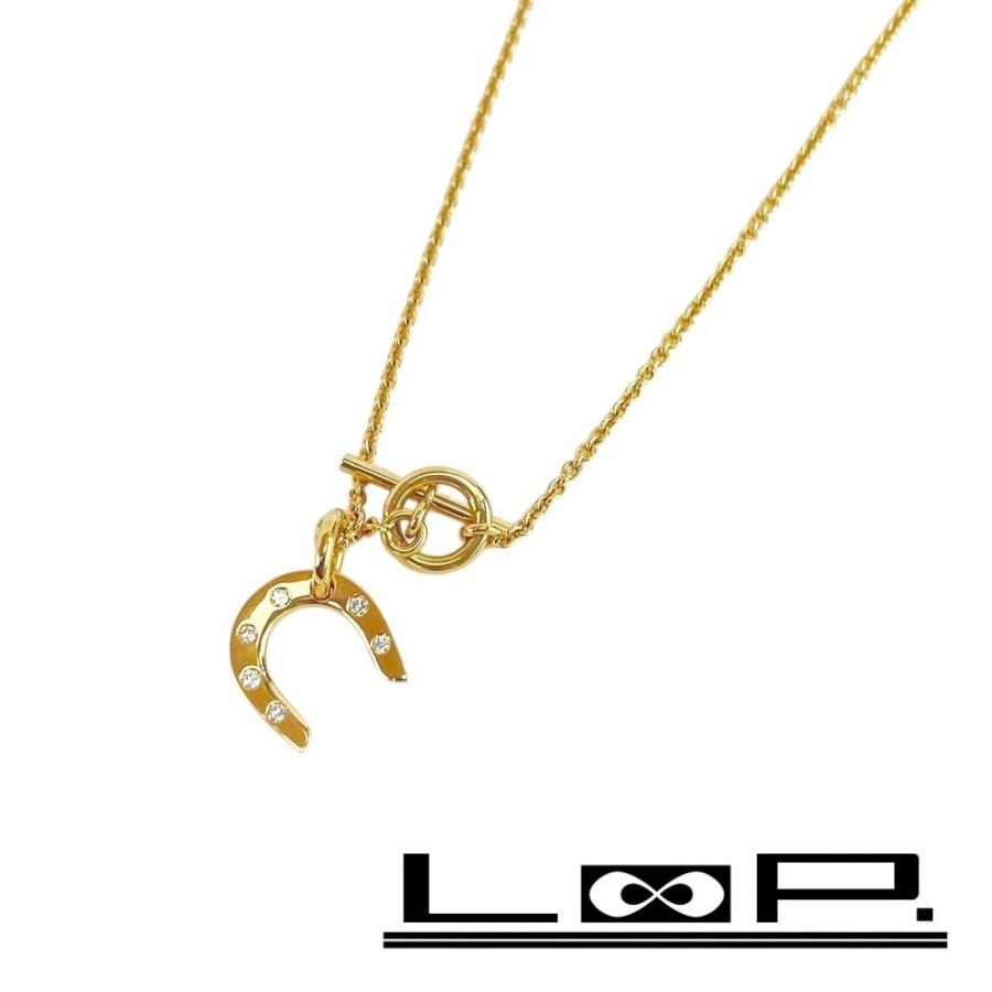□新同□ エルメス ホースシューアミュレット ネックレス 蹄鉄 YG750