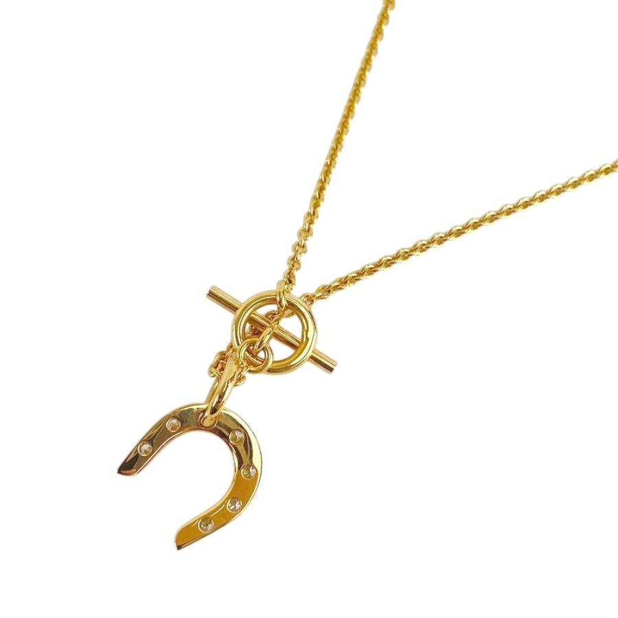 □新同□ エルメス ホースシューアミュレット ネックレス 蹄鉄 YG750
