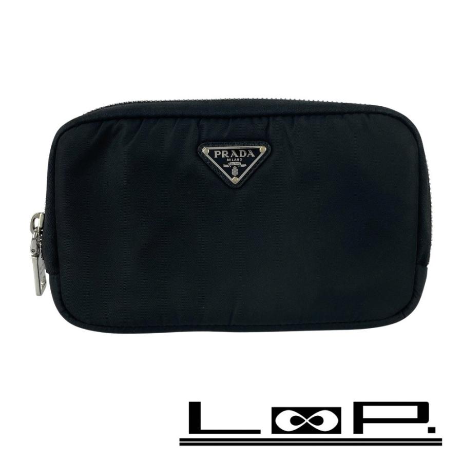 ■美品■　プラダ Re-Nylon 長財布 ポーチ型 財布 ラウンド 長財布 ナイロン ブラック  【434921】8 | 