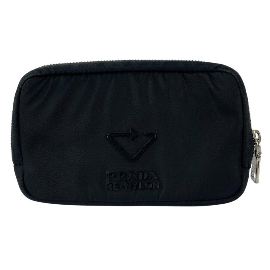 ■美品■　プラダ Re-Nylon 長財布 ポーチ型 財布 ラウンド 長財布 ナイロン ブラック  【434921】8 |  | 01