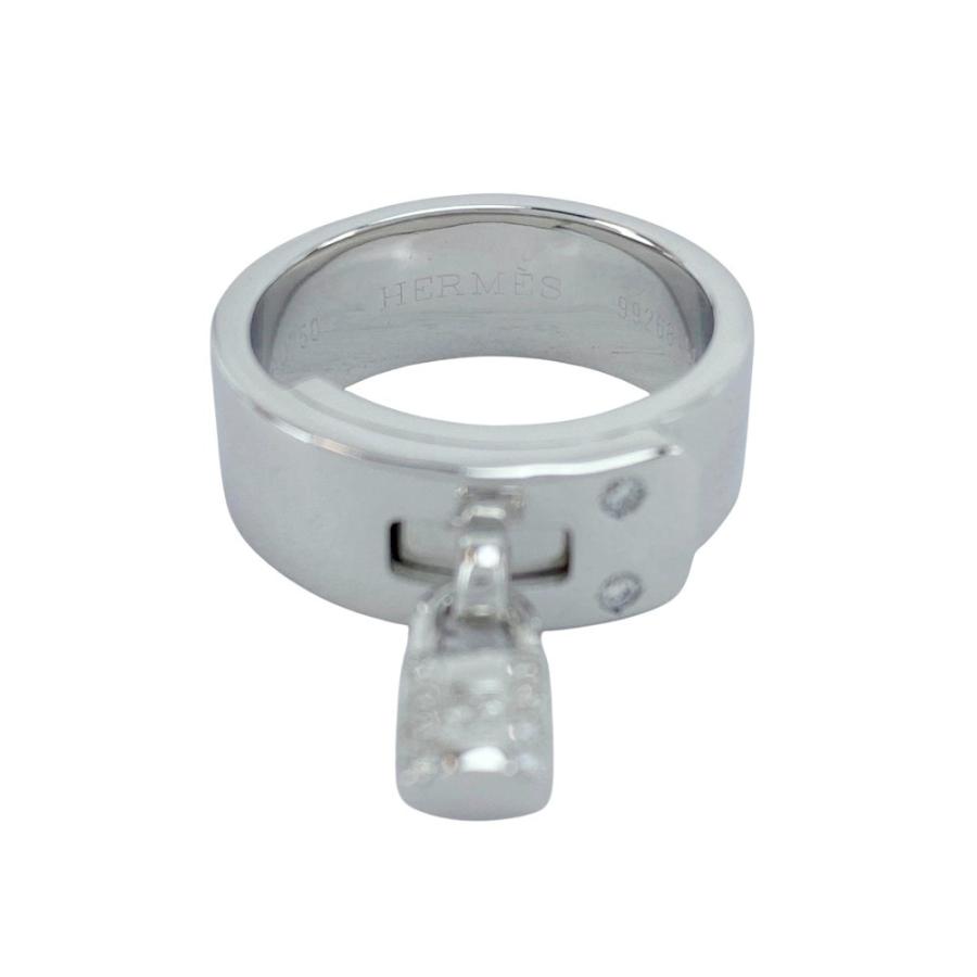 ■新同■磨き済■　エルメス ケリー リング 指輪 アクセサリー シルバー ダイヤ K18 WG750 16.2g ＃51 箱 【435577】9 |  | 04