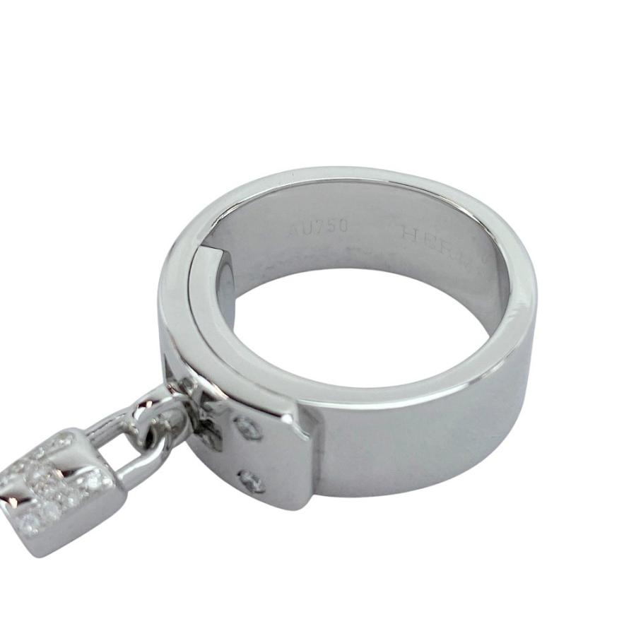 ■新同■磨き済■　エルメス ケリー リング 指輪 アクセサリー シルバー ダイヤ K18 WG750 16.2g ＃51 箱 【435577】9 |  | 05