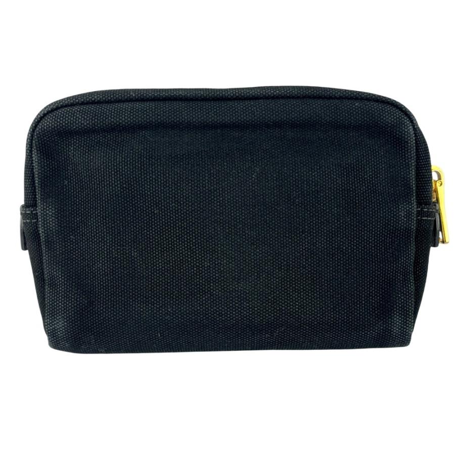 □中古□ プラダ カナパ ミニ ポーチ 小物入れ キャンバス ブラック  