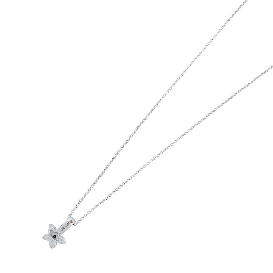 ■新同■　タサキ ネックレス アクセサリー フラワー シルバー ダイヤ K18 750 WG D0.20 2.3g 【439940】11_1