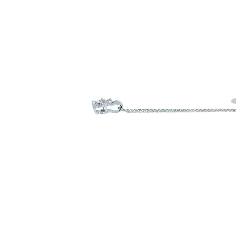 ■新同■　タサキ ネックレス アクセサリー フラワー シルバー ダイヤ K18 750 WG D0.20 2.3g 【439940】11_2